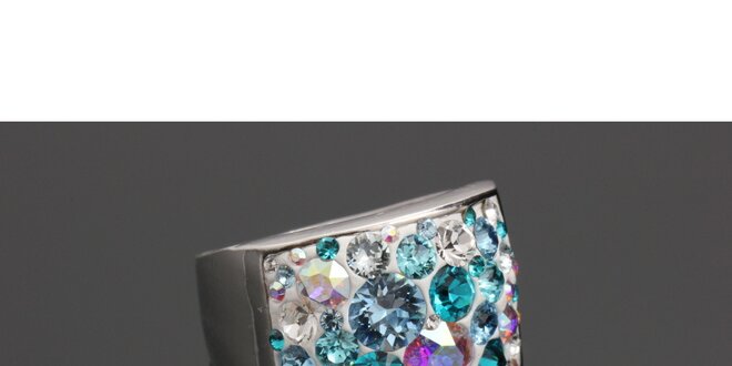 Dámský duhový prsten s krystaly Swarovski