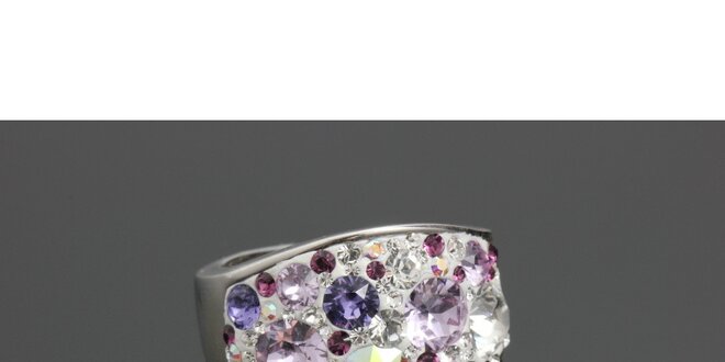 Dámský prsten Swarovski s fialkovými krystaly