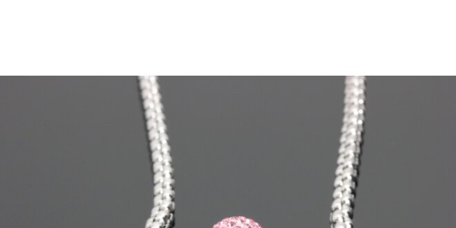 Dámský náhrdelník s růžovým korálkem Swarovski