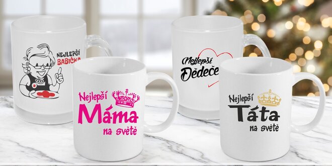 Dárkové hrnečky z keramiky nebo matného skla