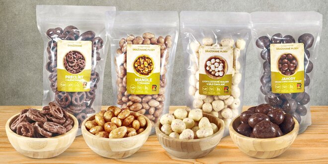 Semínka, ořechy i ovoce v čokoládě či polevě