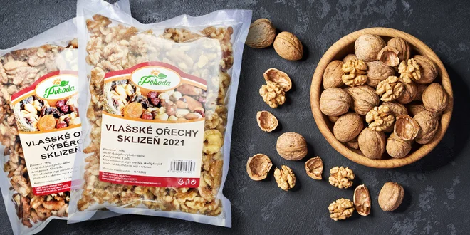 Vlašské ořechy na zobání i pečení: balení po 500 g