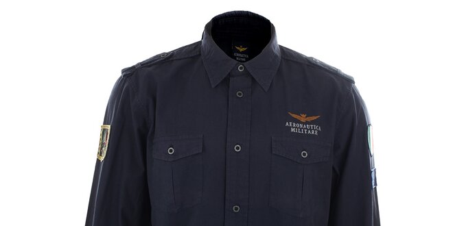 Pánská tmavě modrá košile Aeronautica Militare