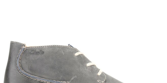 Pánské šedé kožené kotníkové boty Clarks