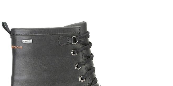 Pánské černé vysoké goretexové kožené boty Clarks