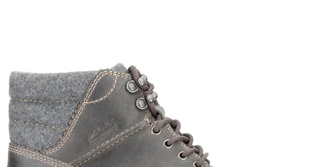 Pánské šedivé kožené boty Clarks