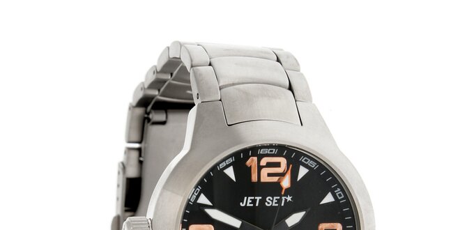 Ocelové hodinky Jet Set s černým ciferníkem