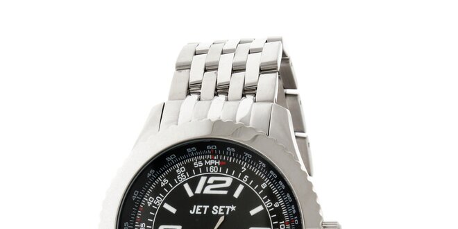 Pánské ocelové hodinky Jet Set s černým ciferníkem