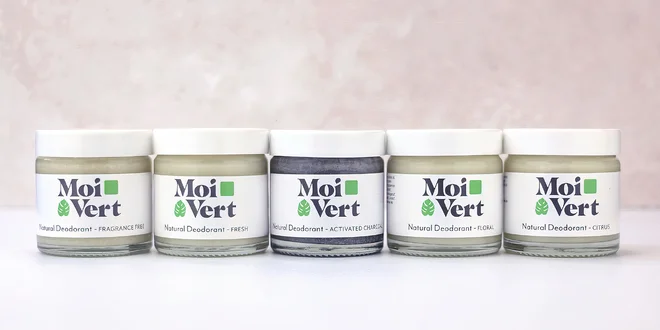 100% přírodní deodoranty Moi Vert bez hliníku