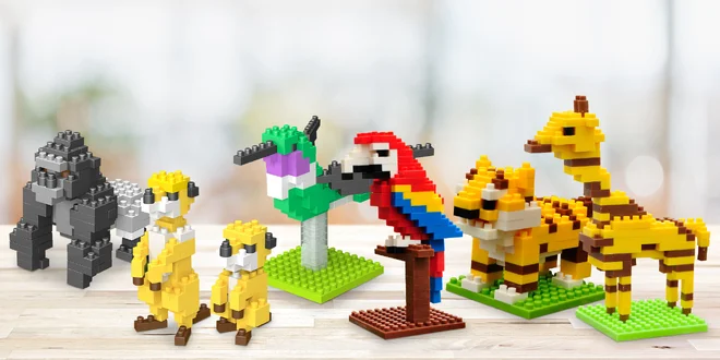 Stavebnice Nanoblock pro děti od 10 let: 33 zvířat
