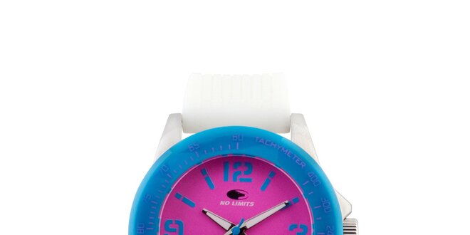 Modro-růžové analogové hodinky No Limits