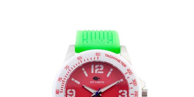 Barevné analogové hodinky s červeným ciferníkem No Limits