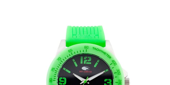 Neonově zelené analogové hodinky No Limits