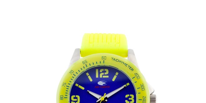 Žluto-modré analogové hodinky No Limits