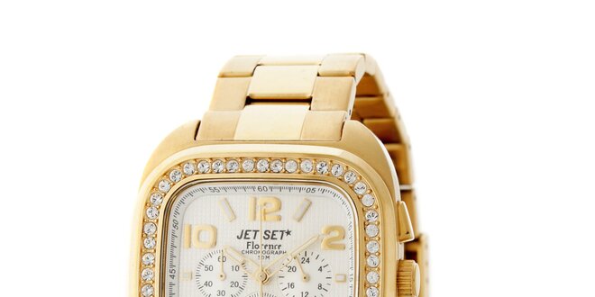 Dámské zlaté hodinky Jet Set s kamínky