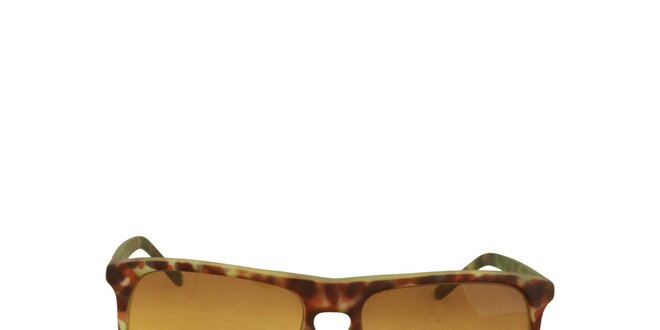 Hnědo-zelené sluneční brýle s tónovanými žlutými skly No Limits