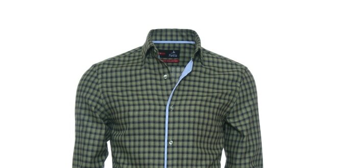 Pánská zelená kostkovaná košile Pontto