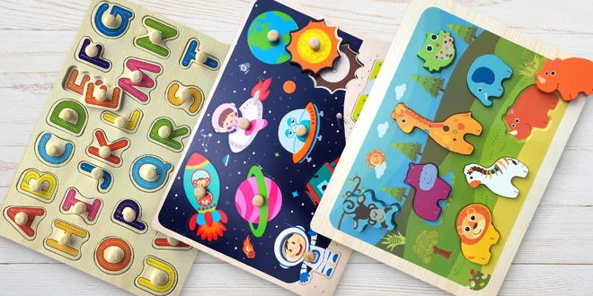 Dřevěné vkládačky pro rozvoj jemné motoriky