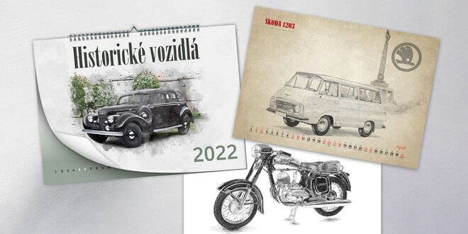 Kalendáře s historickými vozidly a motorkami