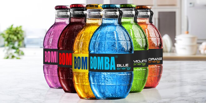Sety 6 energetických drinků Bomba ve skle