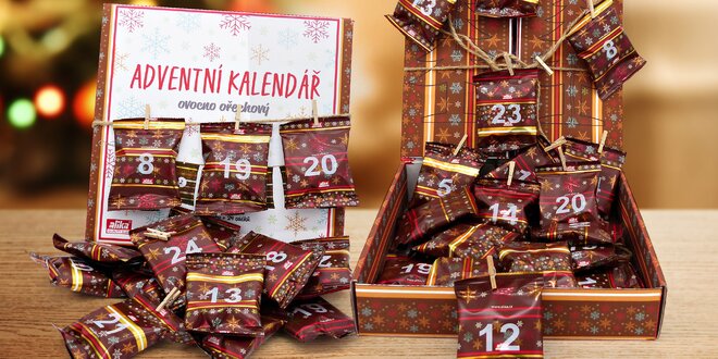 Adventní kalendář: 24 sáčků s oříšky i ovocem