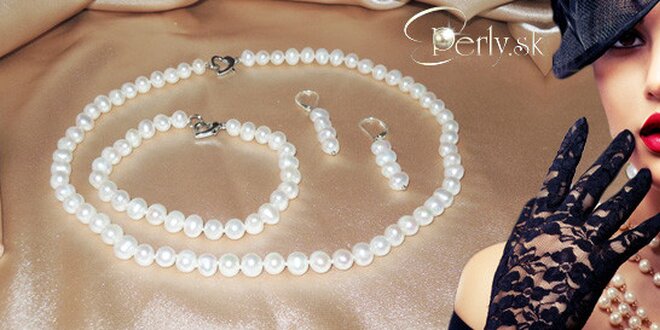 Elegantní sada šperků z pravých perel
