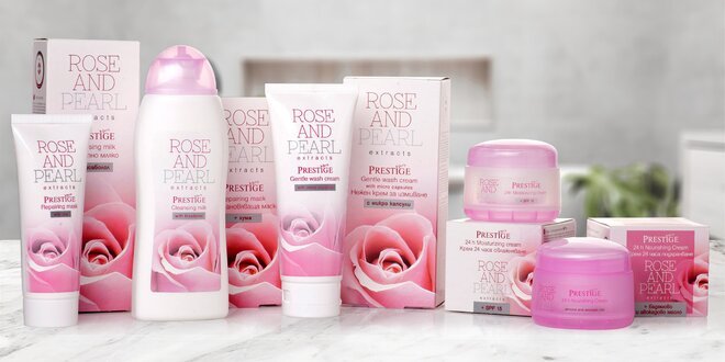 Kosmetika Prestige Rose a Pearl: krém, maska i voda