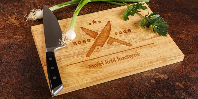 Dřevěná kuchyňská prkénka s vlastním textem