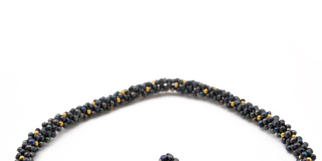 Dámský náhrdelník s černými perlami Orchira