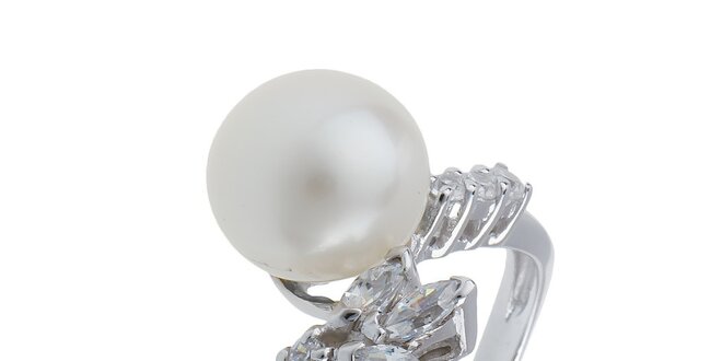 Dámský perlový prsten se zirkony Orchira