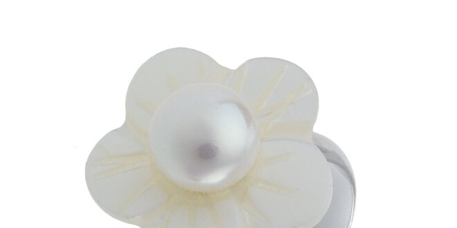 Dámský perleťový prstýnek s bílou perlou Orchira