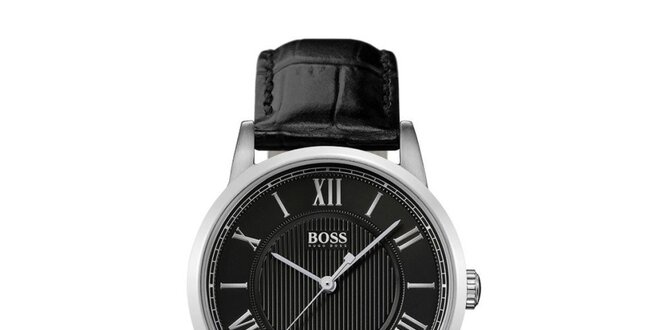 Dámské stříbrné hodinky s černým ciferníkem Hugo Boss Orange