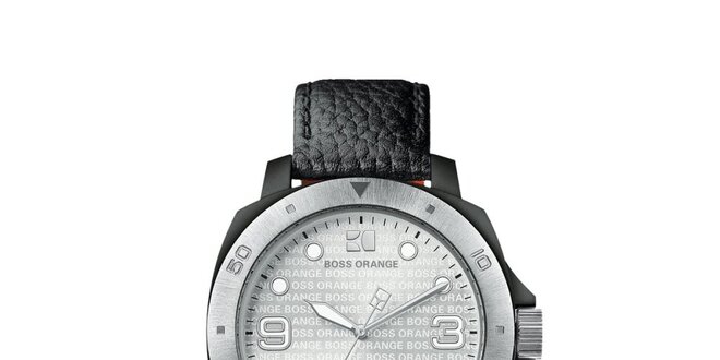 Pánské černo-stříbrné analogové hodinky Hugo Boss Ornage