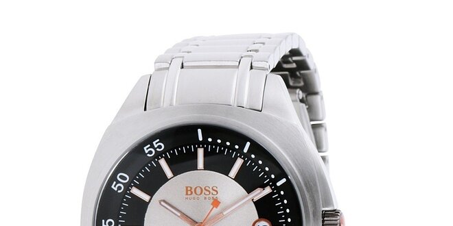 Ocelové hodinky s datumovkou Hugo Boss Orange