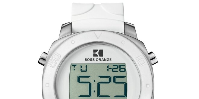 Bílé digitální hodinky Hugo Boss Orange