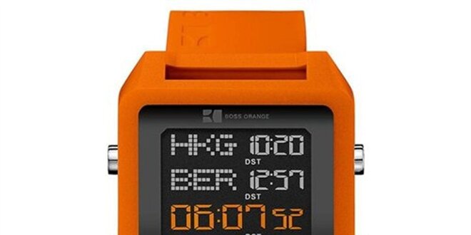 Pánské oranžové digitální hodinky Hugo Boss Orange