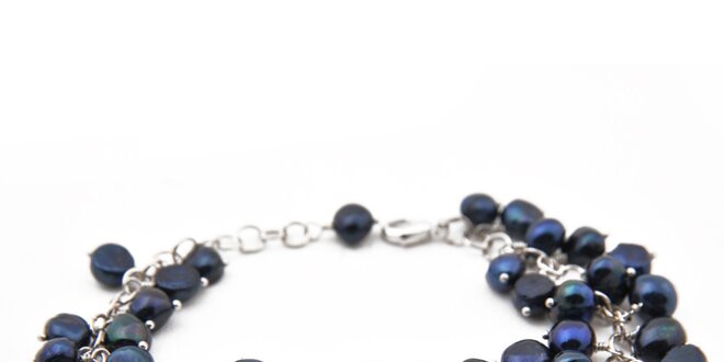 Dámský náramek s tmavě modrými perlami Orchira