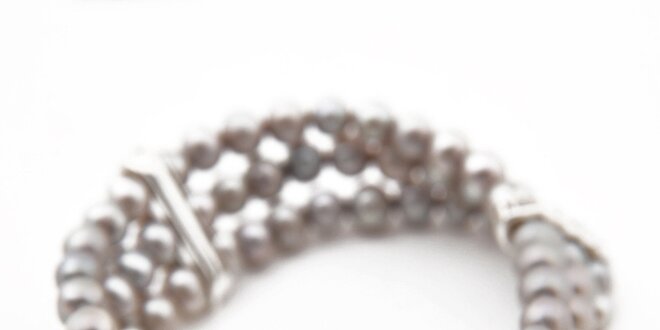 Dámský trojřadý náramek ze stříbrných perel Orchira