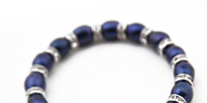 Dámský tmavě modrý perlový náramek Orchira