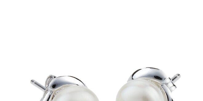Dámské bílé perlové náušnice Orchira