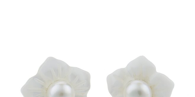 Dámské perleťové náušnice s bílou perlou Orchira