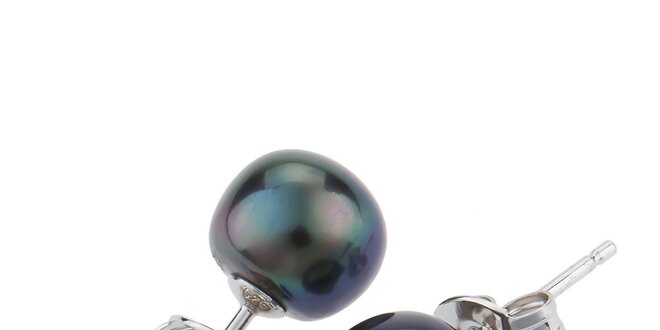 Dámské náušnice s tmavými perlami Orchira