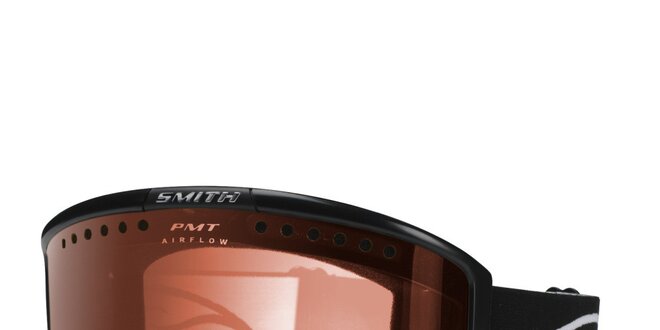 Pánské černé lyžařské brýle Smith se zlatě zabarvenými sklíčky