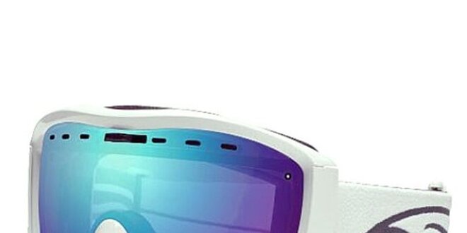Bílé lyžařské brýle Smith s modrými duhovými sklíčky