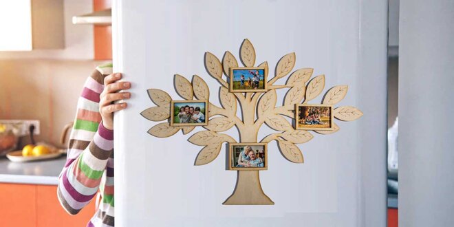 Magnetický nebo nalepovací strom se 4 fotografiemi