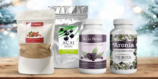 Aronie z biofarmy, Murta Berry a Açaí sušené mrazem