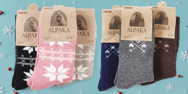 Teplé ponožky Alpaka na pánskou i dámskou nohu