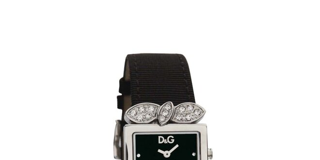 Dámské černé hodinky Dolce & Gabbana s krystaly