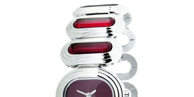 Dámské stříbrno-červené hodinky Dolce&Gabbana