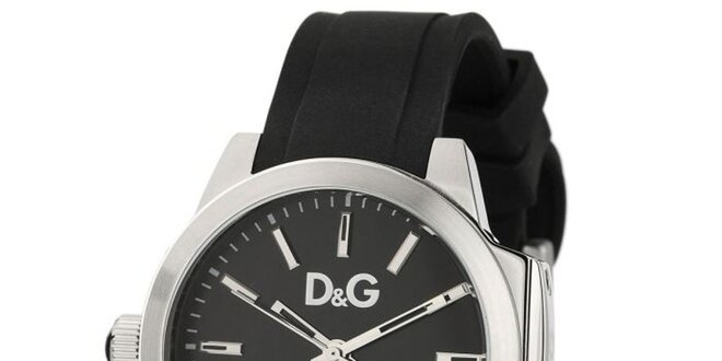 Dámské černé hodinky Dolce & Gabbana s ocelovým pouzdrem